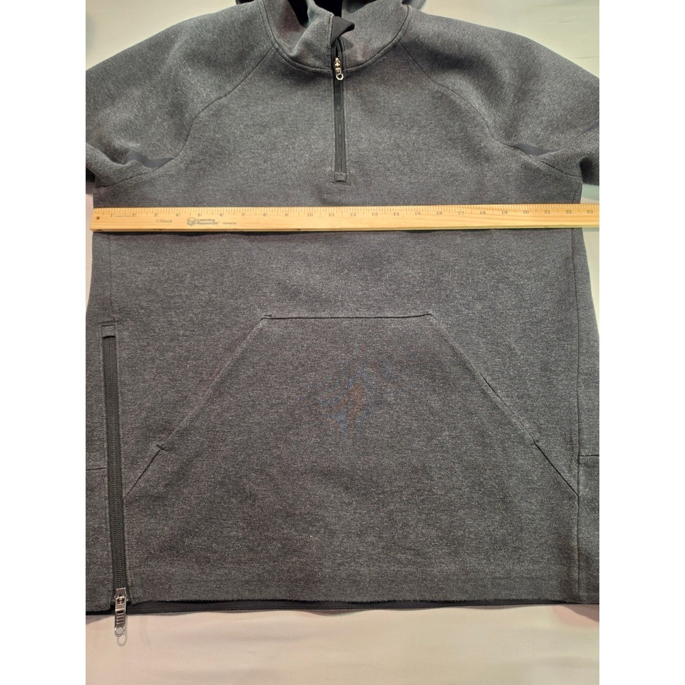 Lululemon Mens Large 1/2 zip Oversized scuba hoodie dark gray - Picture 3 of 7